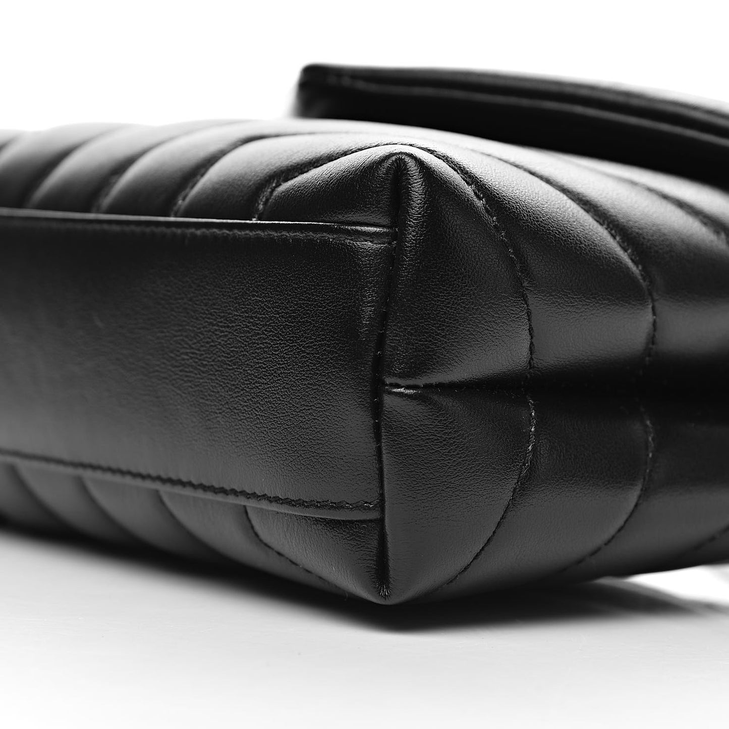 Calfskin Y Quilted Monogram Toy Loulou Crossbody Bag Black