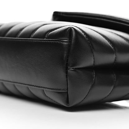 Saint Laurent Calfskin Y Quilted Monogram Toy Loulou Crossbody Bag Black 9 of 11