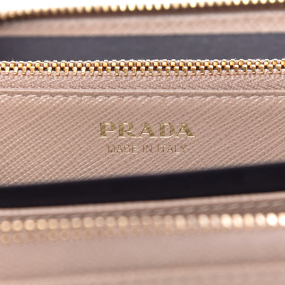 Prada Saffiano Triangle Zip Around Wallet Cammeo 6 of 10