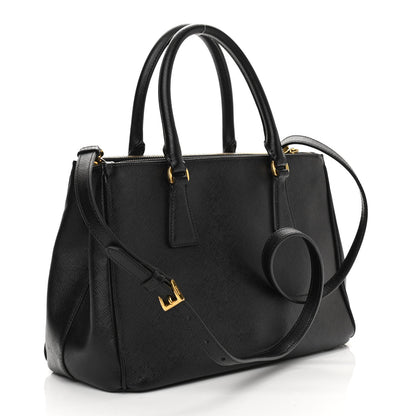 Prada Saffiano Small Galleria Double Zip Tote Black 3 of 10