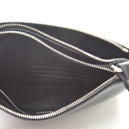 Prada Vitello Daino Double Zip Crossbody Bag Black 6 of 11