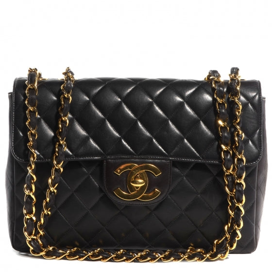 Lambskin Jumbo Flap Black