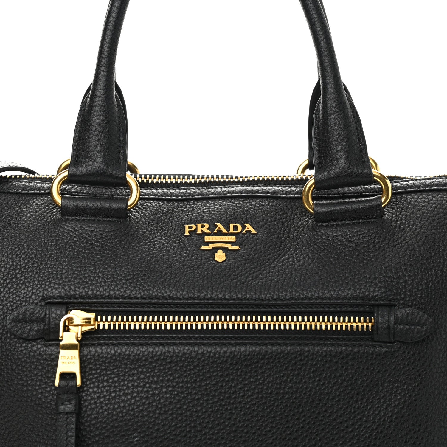 Prada Vitello Daino Shopping Satchel Black 8 of 12