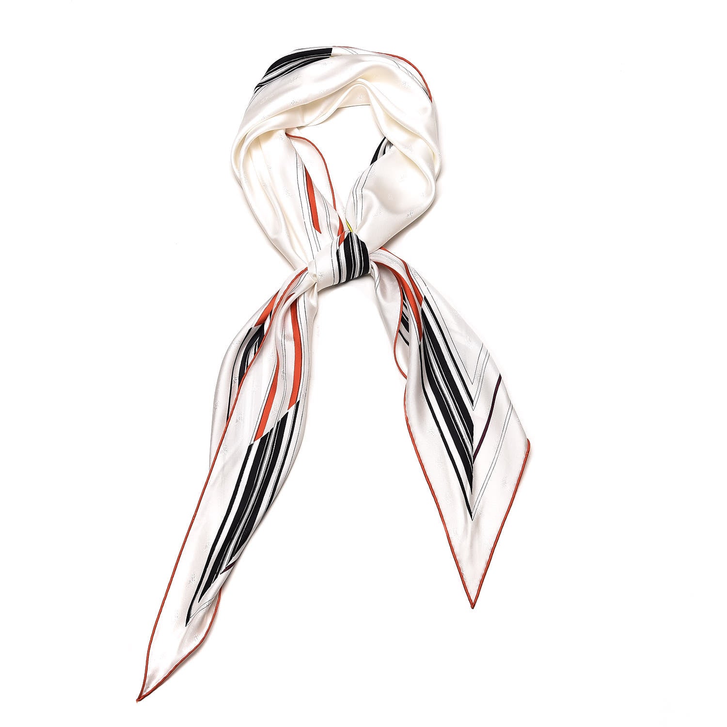 Hermes Silk Losange Jumping Quadridge Scarf GM White Black Vermillon 1 of 7