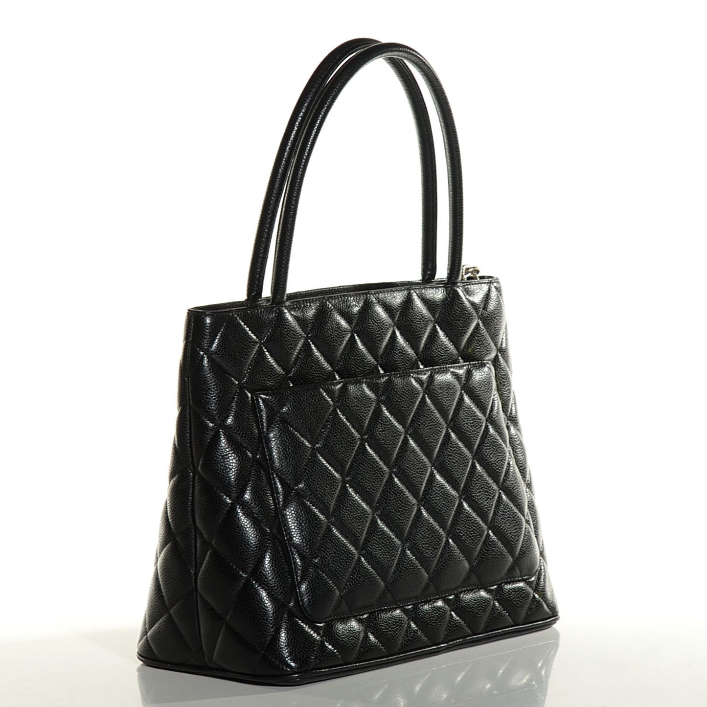 Caviar Quilted Medallion Tote Black