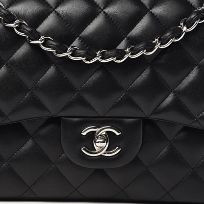 Chanel Lambskin Quilted Jumbo Double Flap Black 12 of 12