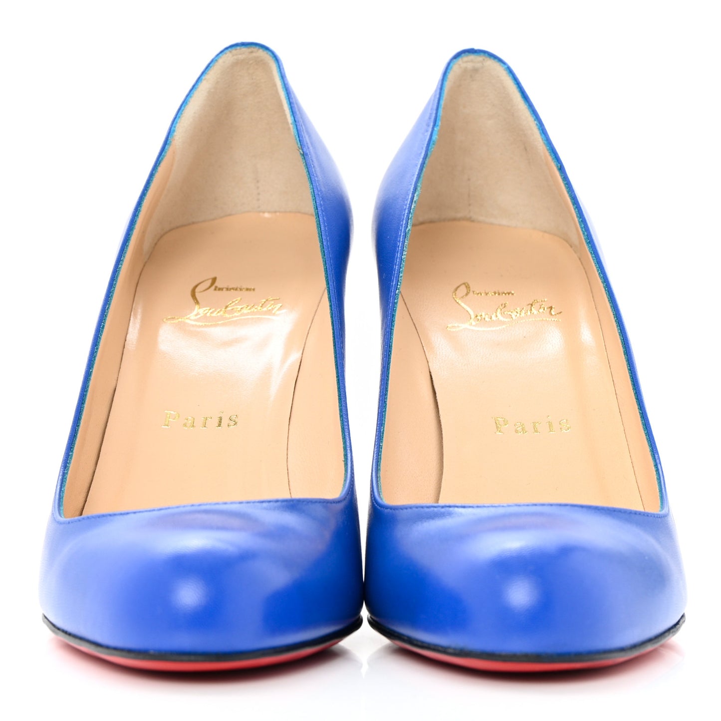 Shiny Nappa Simple 85 Pumps 38 Blue