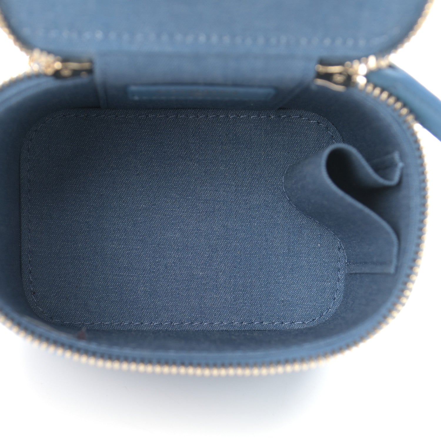 Chanel Denim Quilted Mini Pearl Crush Vanity Case With Chain 5 of 10