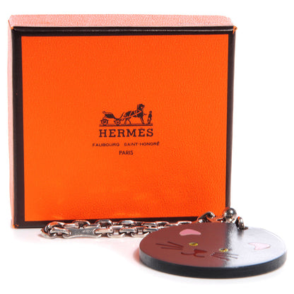Hermes Leather Kitty Cat Key Chain 4 of 4