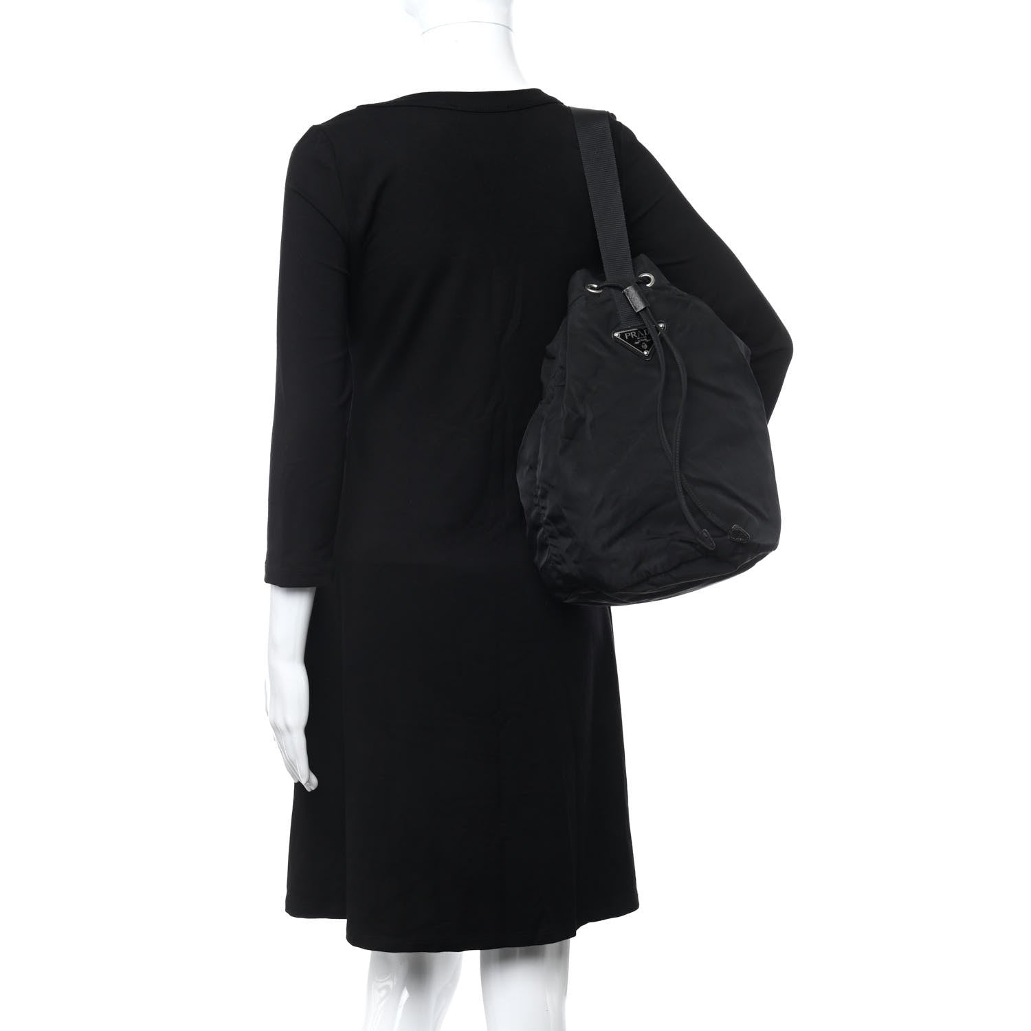 Prada Nylon Vela Drawstring Pouch Black 2 of 10
