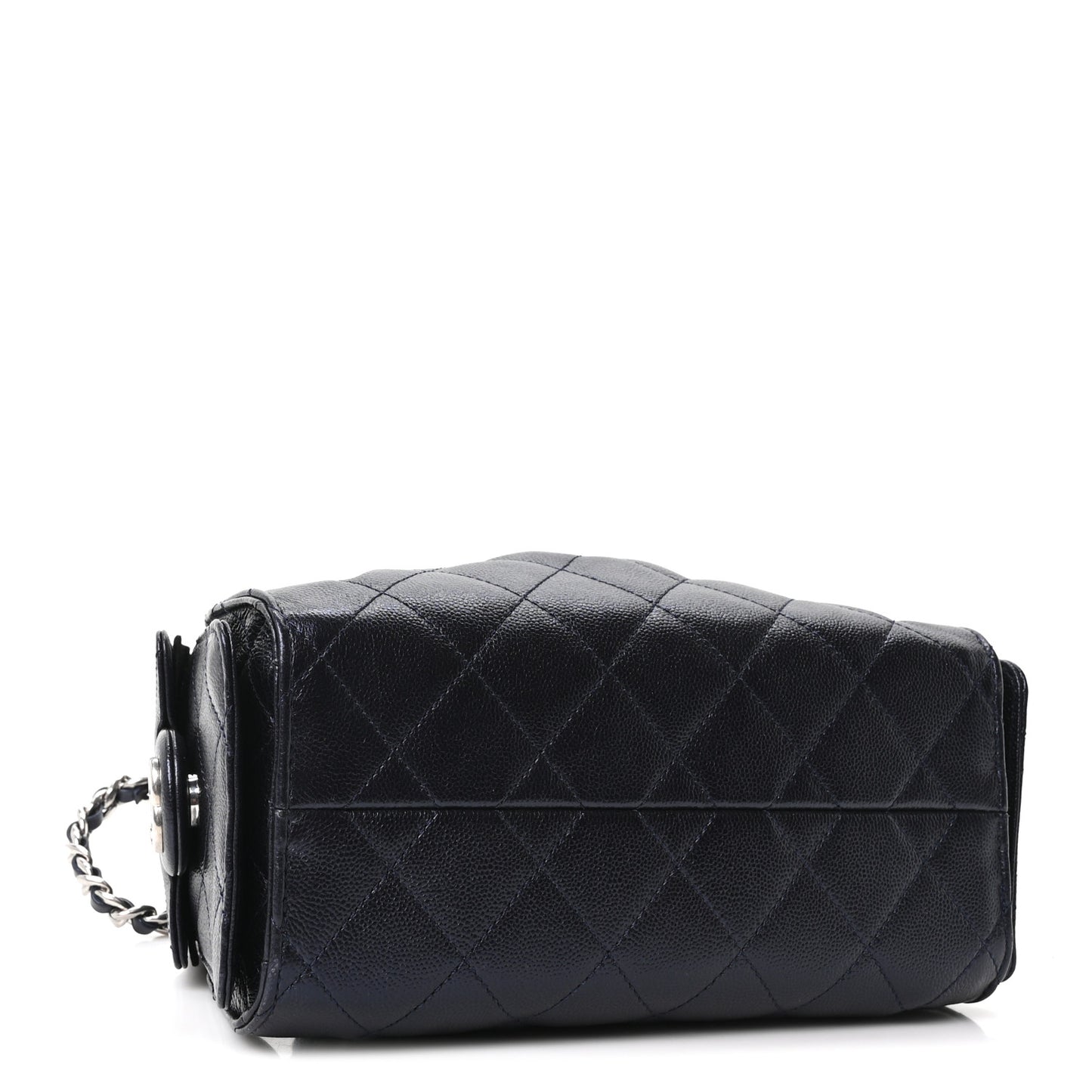 Metallic Caviar Quilted Mini Chanel 25 Handbag Dark Blue
