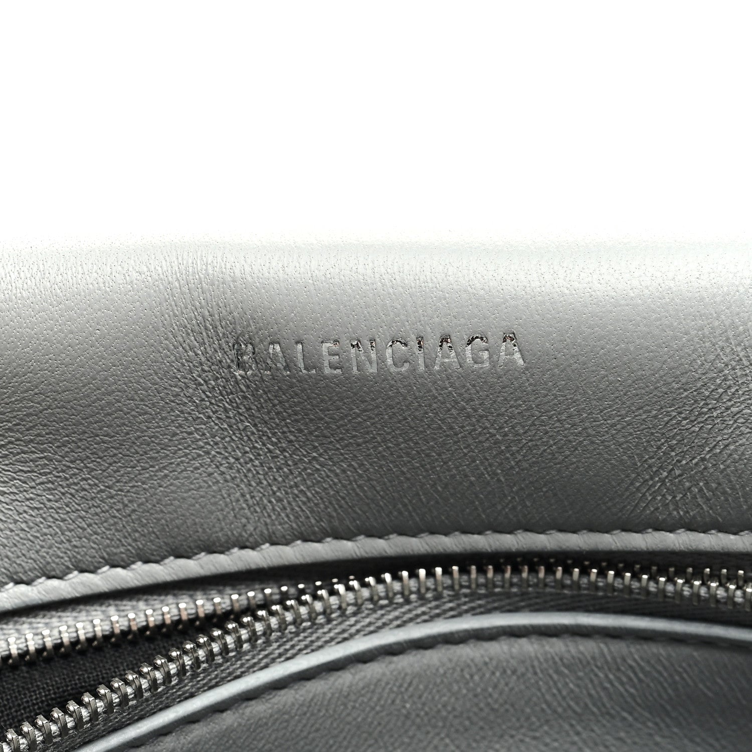 Balenciaga Metallic Calfskin Quilted Medium Crush Pochette Clutch Silver 6 of 6