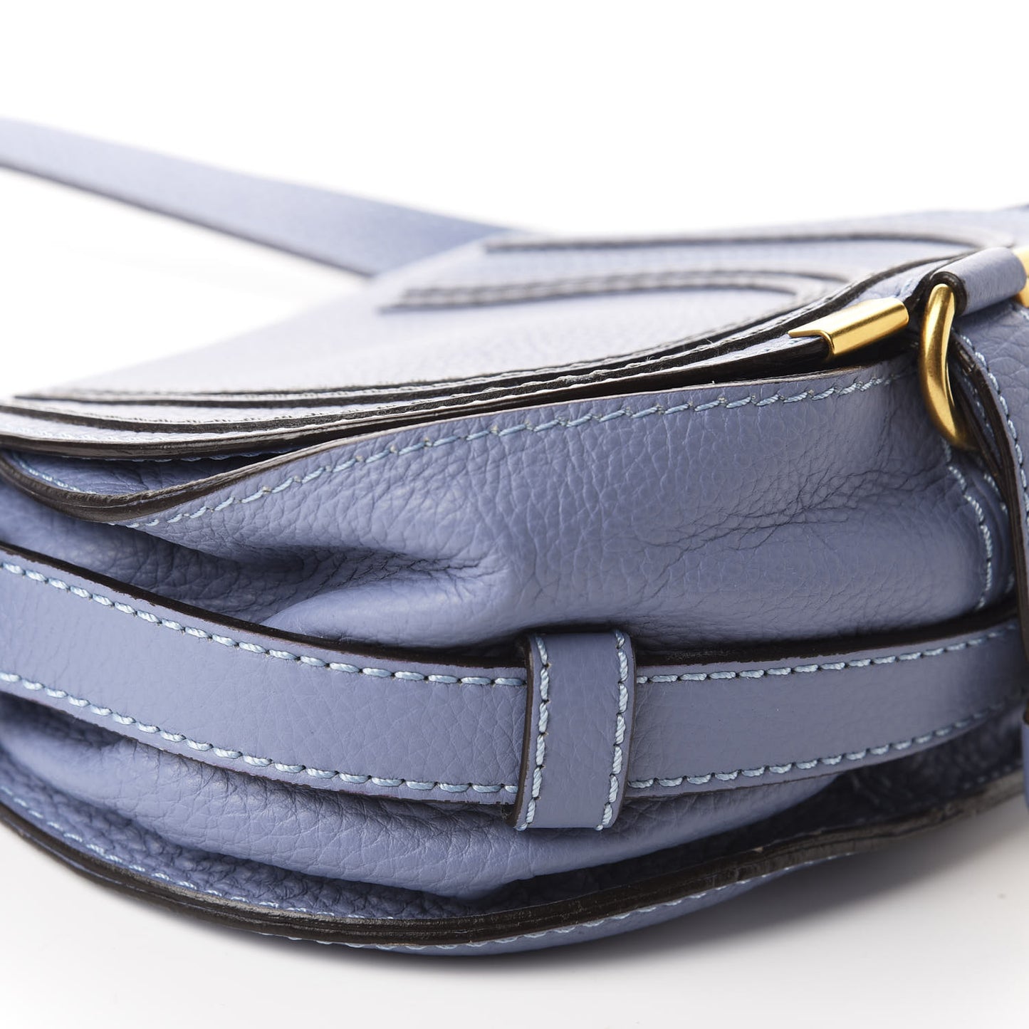 Calfskin Mini Marcie Round Crossbody Bag Street Blue
