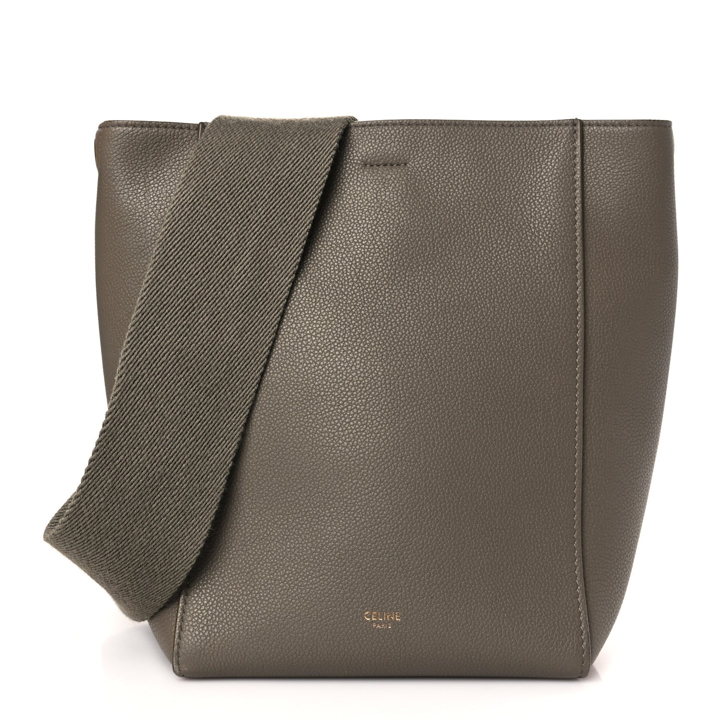 Soft Grained Calfskin Small Sangle Bucket Bag Taupe