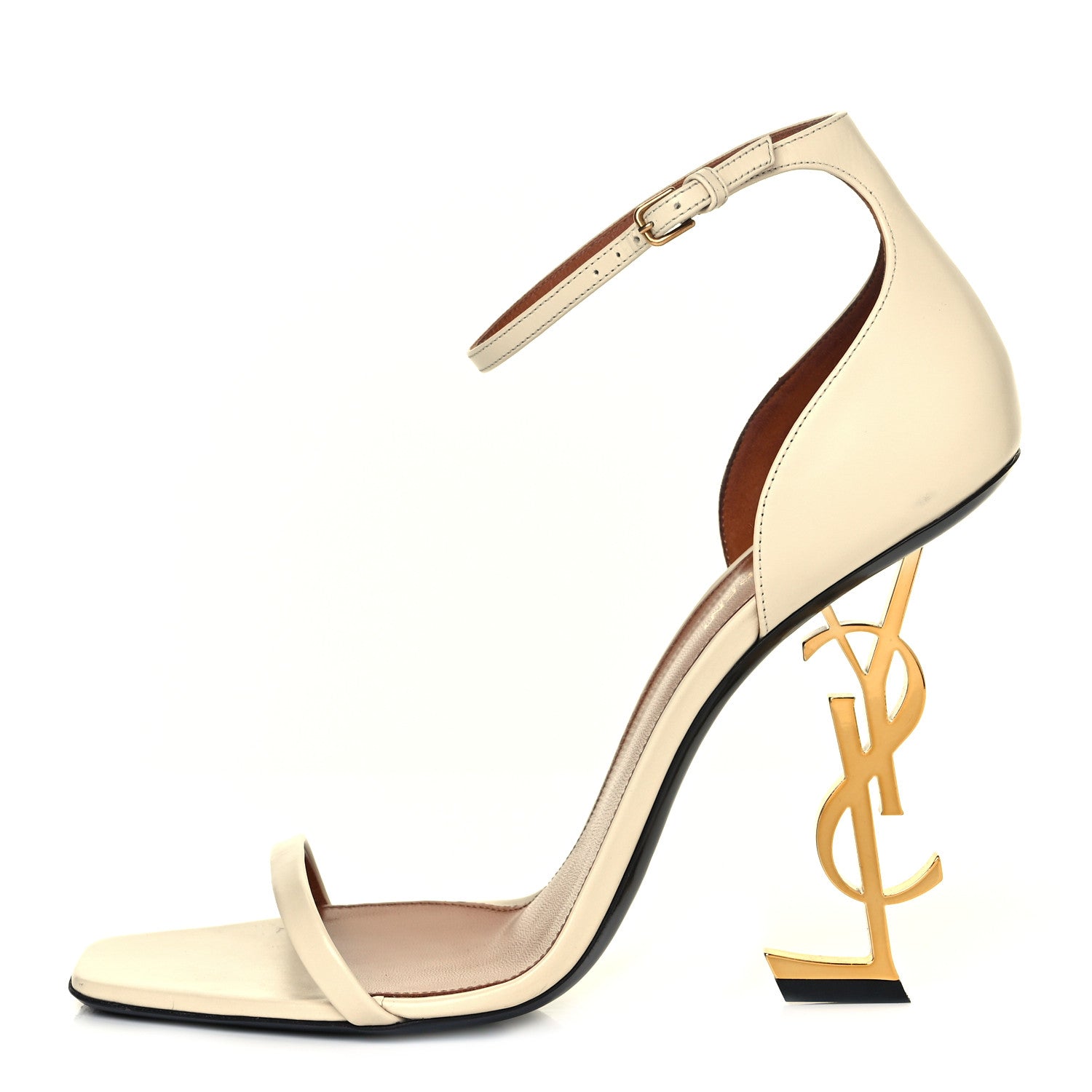 Saint Laurent Calfskin Opyum Sandals 42 Real Beige 1 of 16