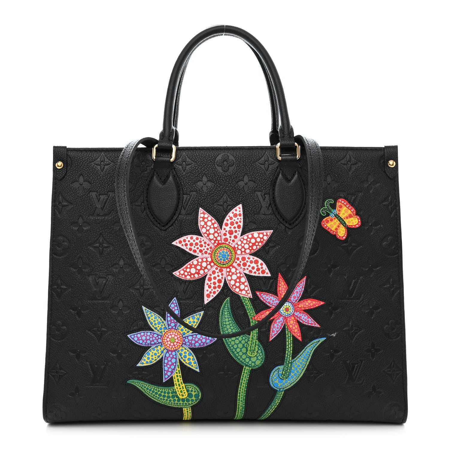 Louis Vuitton LV X YK Empreinte Inlaid Kusama Flowers Onthego MM Black 1 of 10