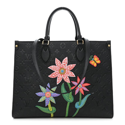 Louis Vuitton LV X YK Empreinte Inlaid Kusama Flowers Onthego MM Black 1 of 10