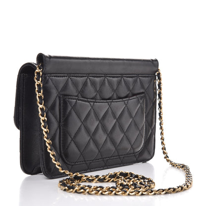 Chanel Lambskin Quilted Medium Crossing Times Flap Black 3 of 8