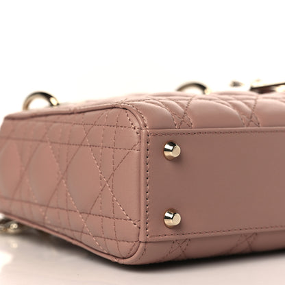Christian Dior Lambskin Cannage Mini Lady Dior Rose De Vents 8 of 10