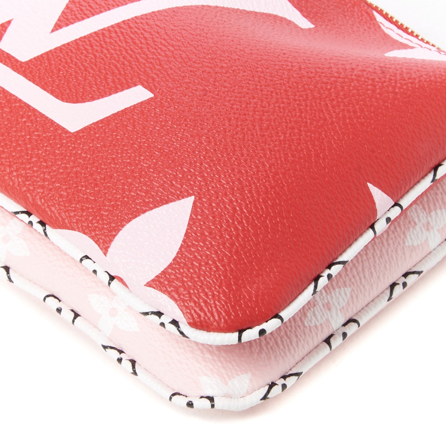 Monogram Giant Double Zip Pochette Rouge