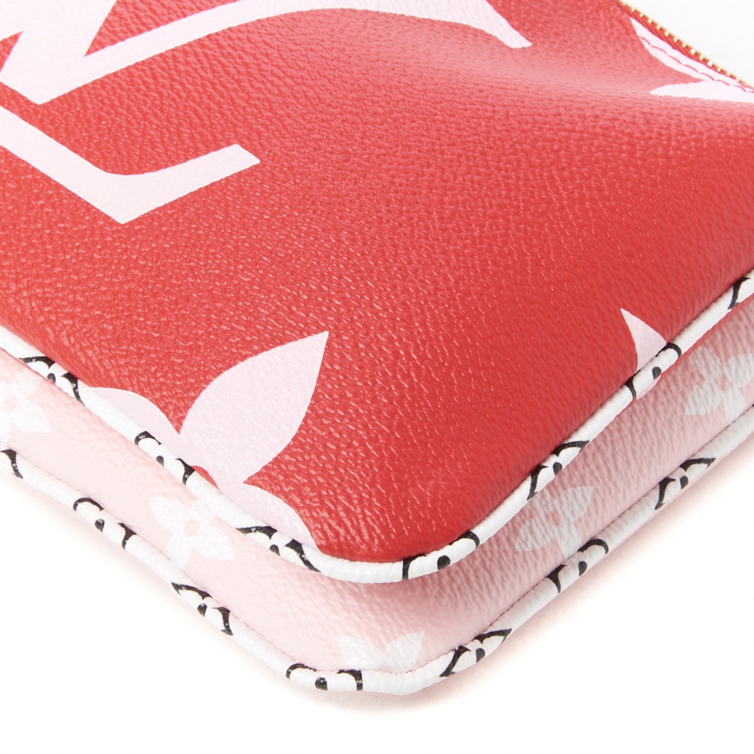 Louis Vuitton Monogram Giant Double Zip Pochette Rouge 5 of 8