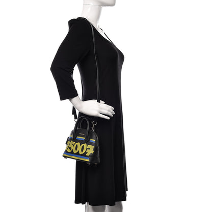 Balenciaga Signature Grained Calfskin Car Tag Print XXS Ville Top Handle Bag Black TBC 2 of 9