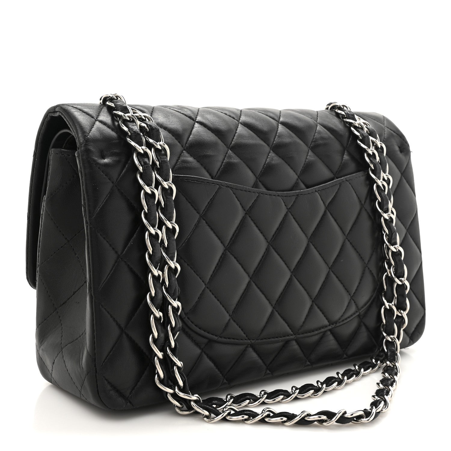 Chanel Lambskin Quilted Medium Double Flap Black 3 of 18