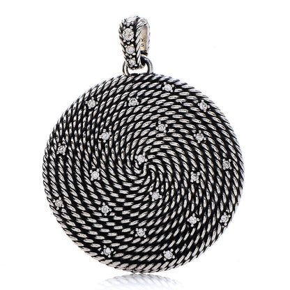 David Yurman Sterling Silver Diamond Large Cable Coil Pendant 1 of 4