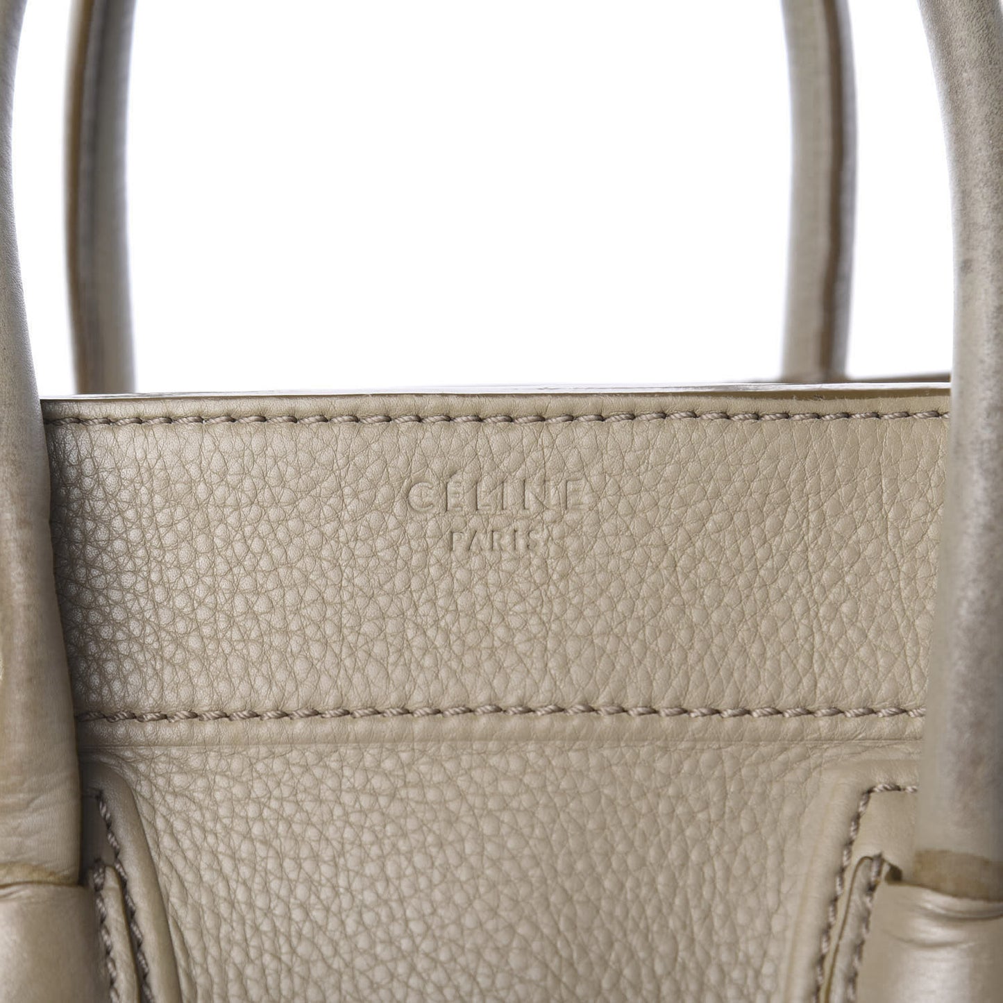 Drummed Calfskin Medium Phantom Luggage Beige