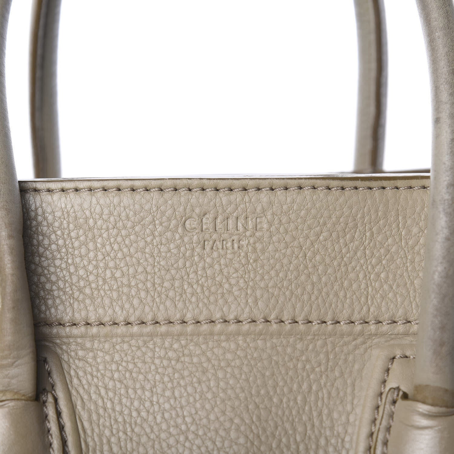 Celine Drummed Calfskin Medium Phantom Luggage Beige 10 of 13