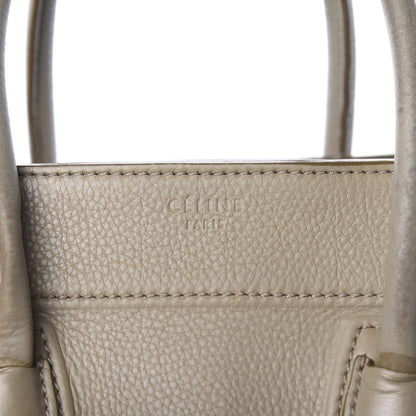 Celine Drummed Calfskin Medium Phantom Luggage Beige 10 of 13