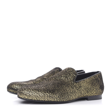 Jimmy Choo Metallic Pony Fabric Sloane Loafers 40.5 Gold 3 of 8