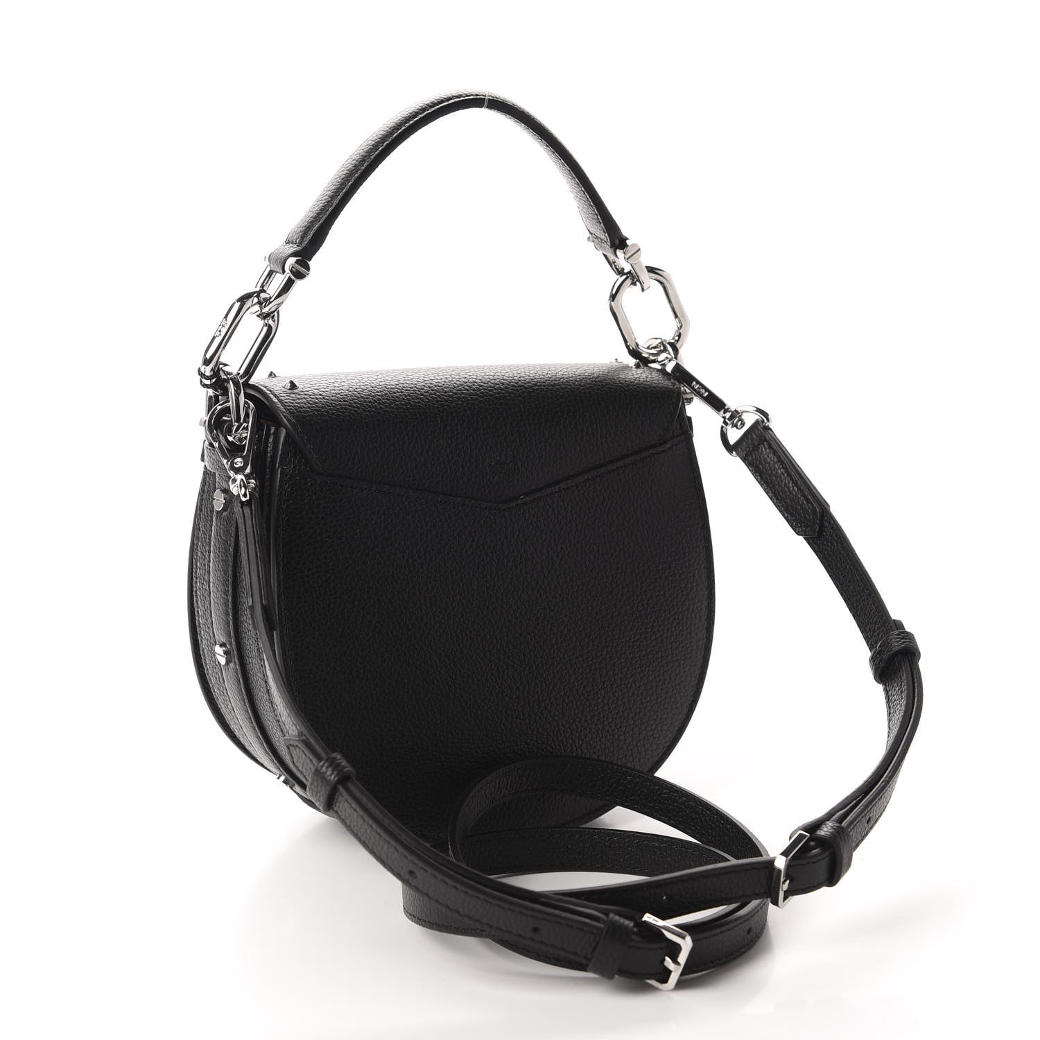 MCM Calfskin Mini Patricia Studded Crossbody Bag Black 3 of 10