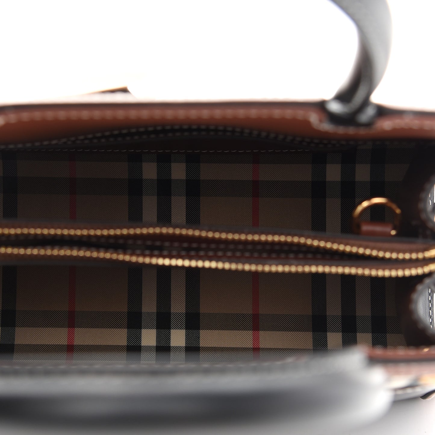 Calfskin Vintage Check Mini Two Handle Title Bag Black