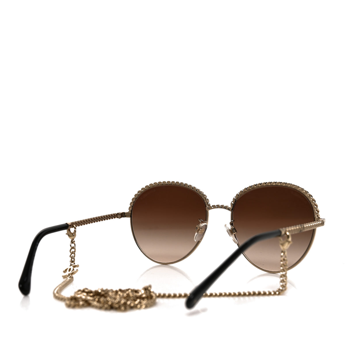 Metal Chain Round Pantos Sunglasses 4242 Brown