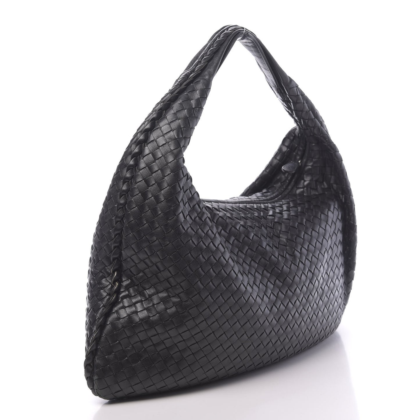 Nappa Intrecciato Large Veneta Hobo Black