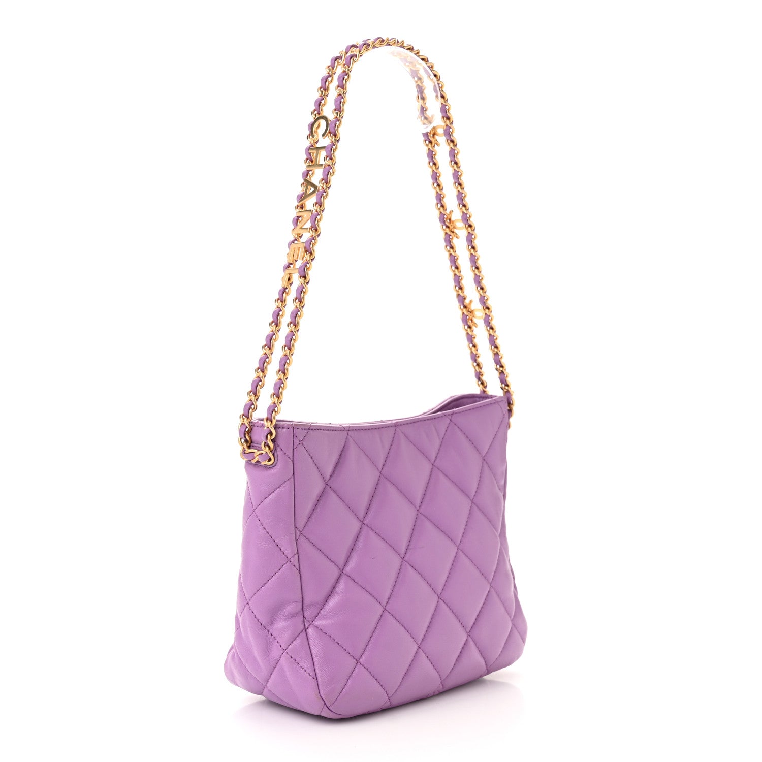 Chanel Lambskin Quilted Small Pick Me Up Hobo Purple 3 of 11