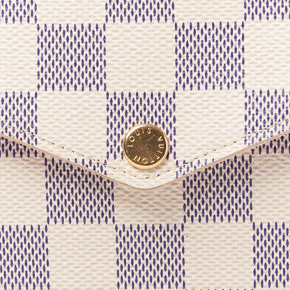 Louis Vuitton Damier Azur Pochette Felicie Chain Wallet Rose Ballerine 3 of 8