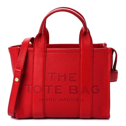 Marc Jacobs Grained Calfskin Small The Tote Bag Red 1 of 9