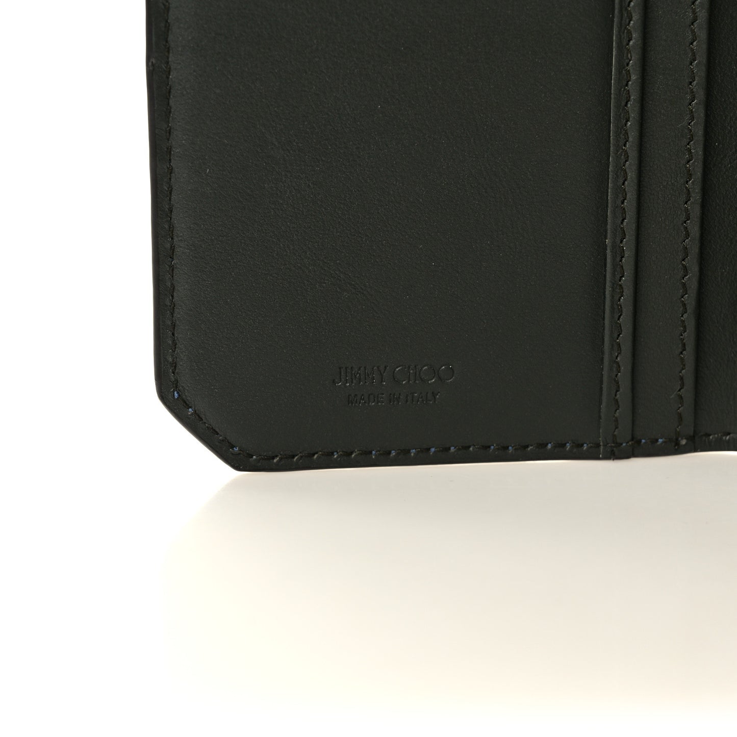 Calfskin Crocodile Embossed Saif Vertical Wallet Blue