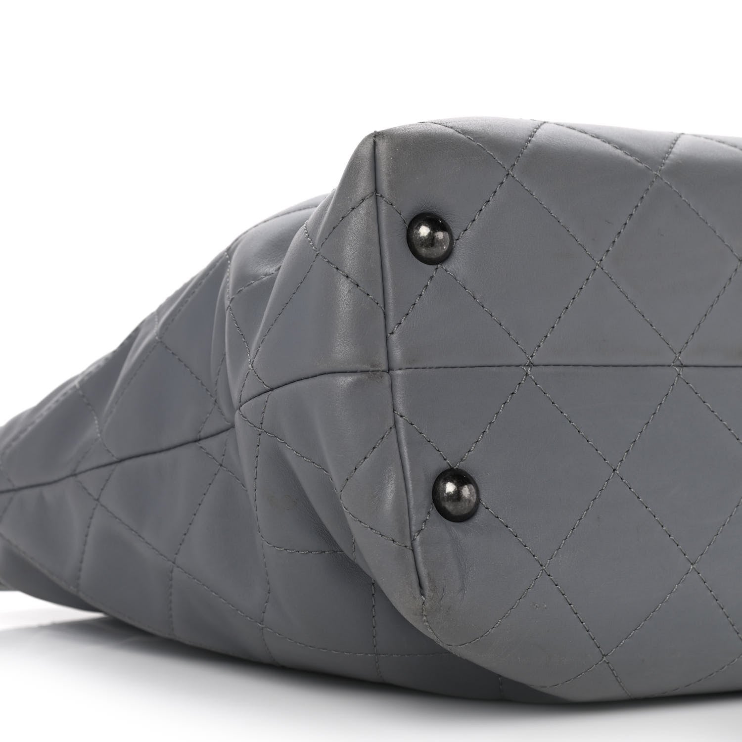 Chanel Lambskin Quilted Shopping Tote Grey 11 of 24