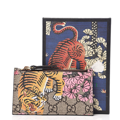 Gucci GG Supreme Monogram Bengal Coin Case Card Holder Beige Crop Pink New Acero 6 of 6