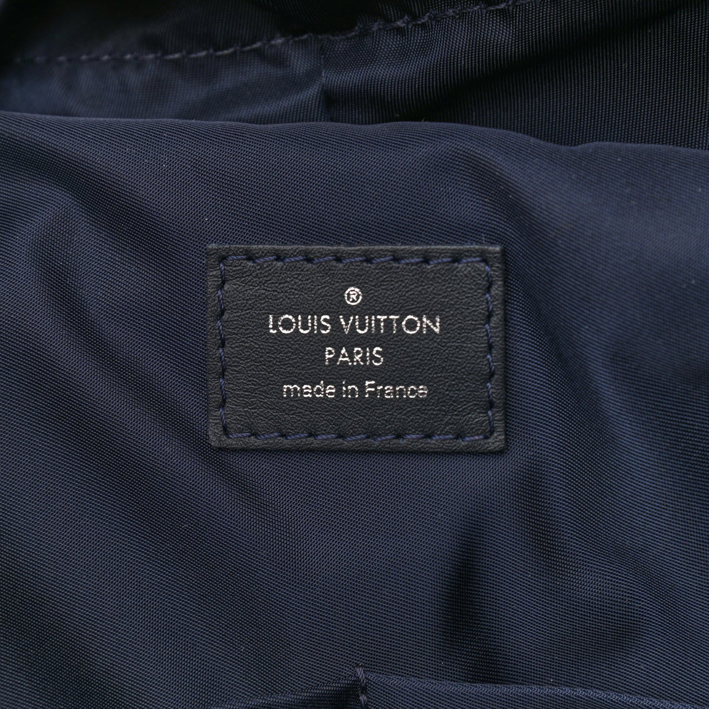 Calfskin Nylon V Line Pulse Backpack Navy Black