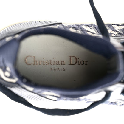 Christian Dior Technical Knit Calfskin Oblique Womens Walk'n Dior Mid Top Sneakers 35 Deep Blue 6 of 8