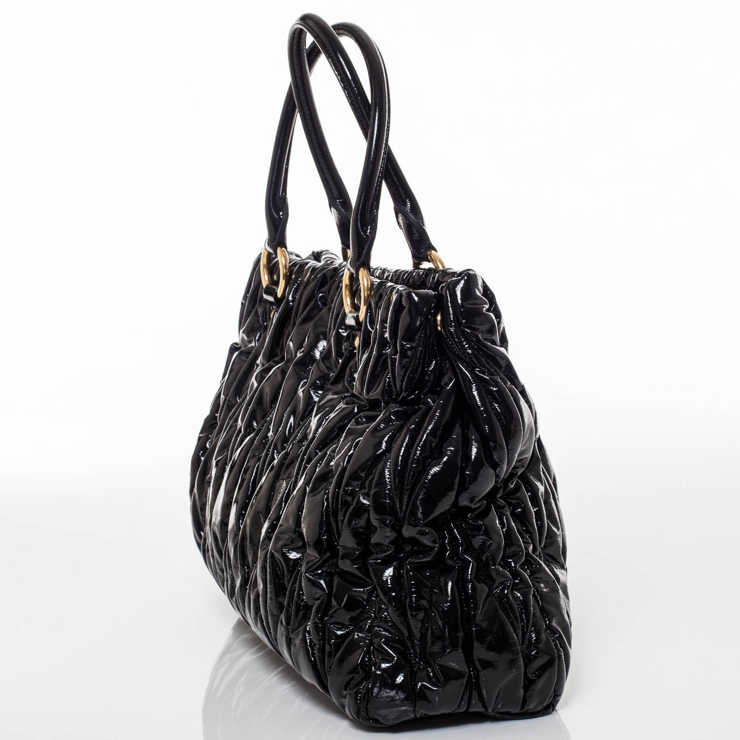 Vinyl Matelasse Tote Black