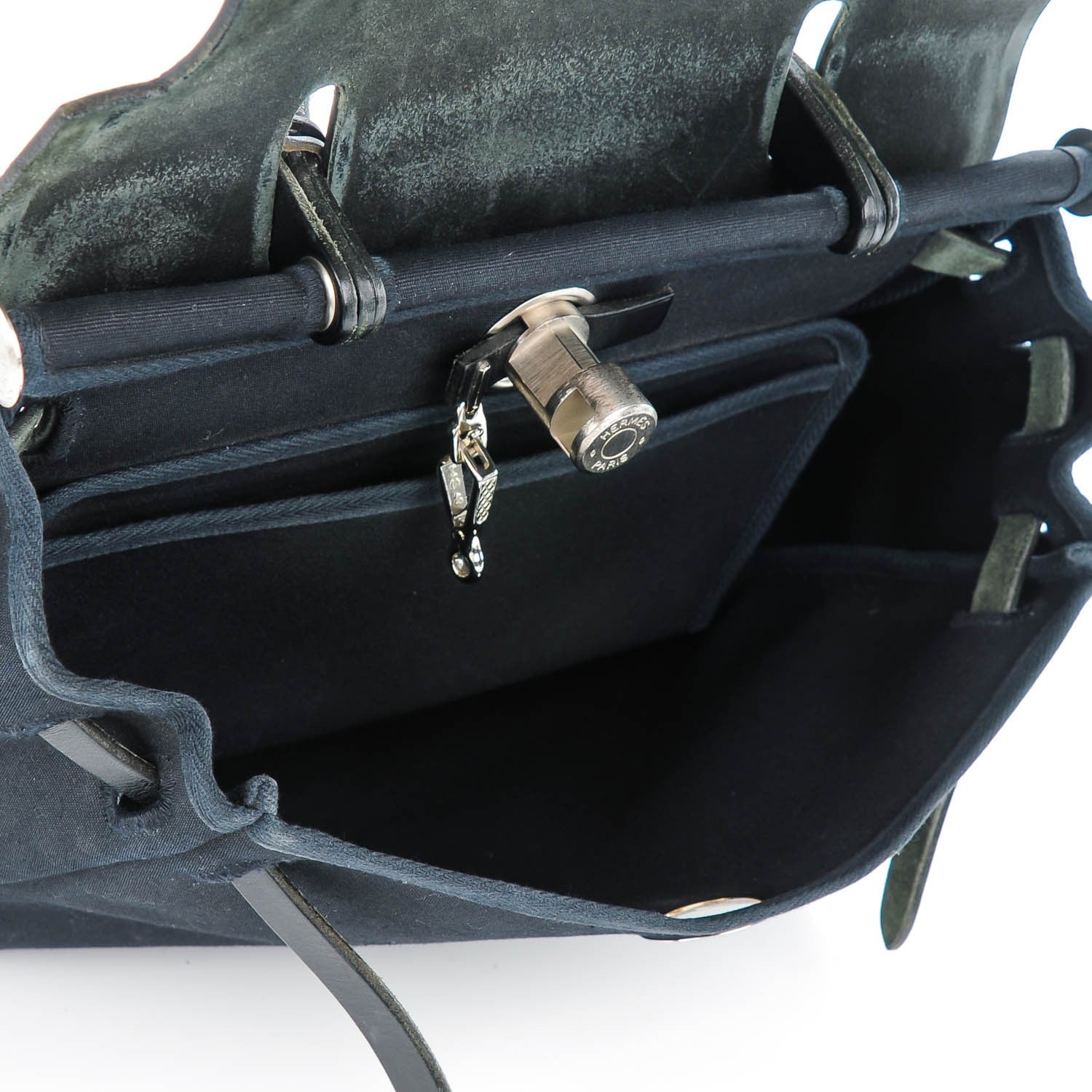 Hermes Toile Vache Calfskin Herbag 30 PM Black 8 of 12