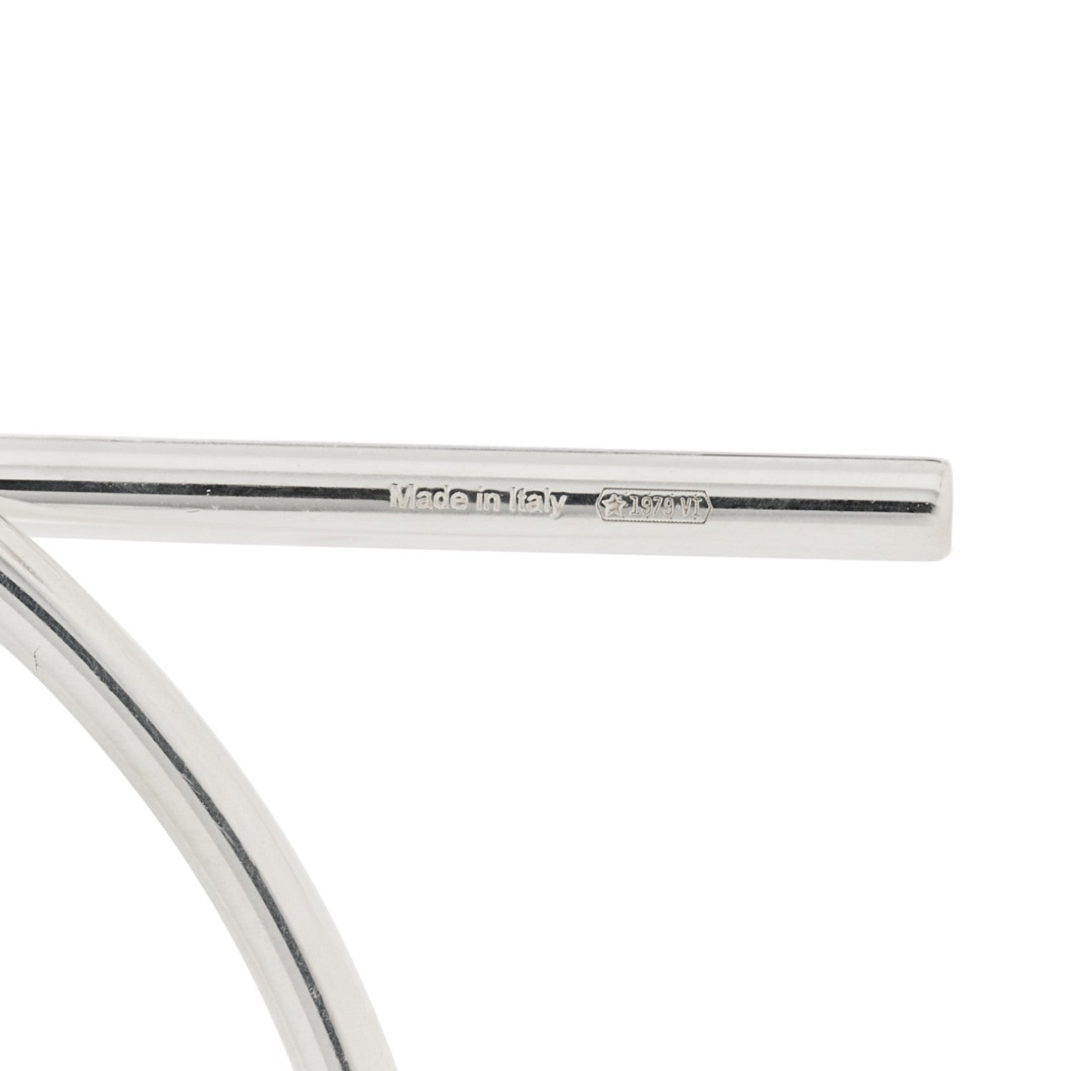 Hermes Sterling Silver MM Loop Earrings 5 of 6
