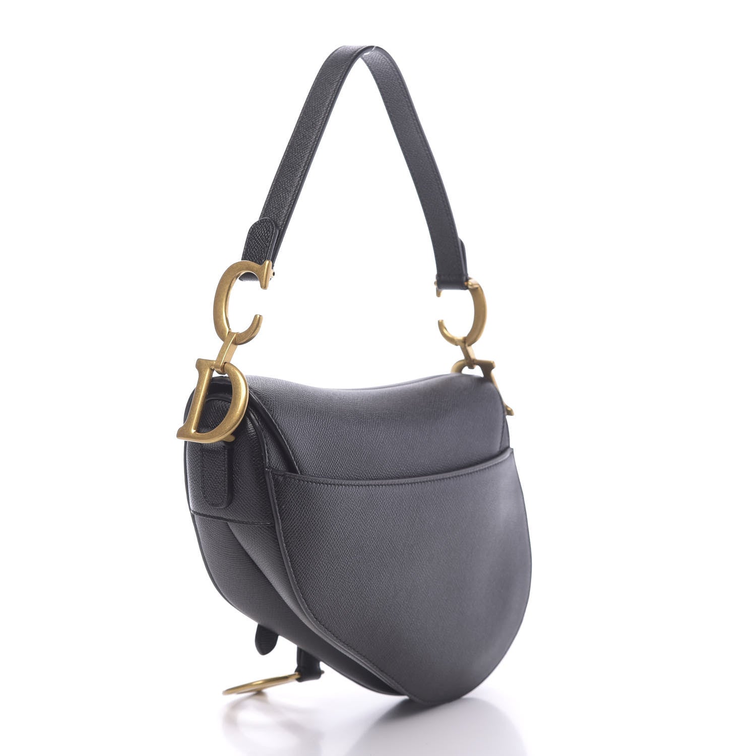 Christian Dior Grained Calfskin Saddle Bag Black 3 of 11