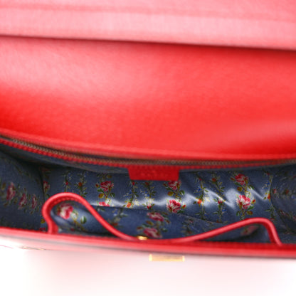 Gucci Calfskin Bamboo Web Medium Falena Moth Top Handle Bag Hibiscus Red 5 of 13