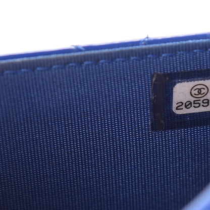 Chanel Patent Calfskin Quilted Boy Wallet On Chain WOC Dark Blue 8 of 12